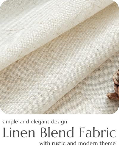 jinchan Linen Tier Curtains with Lined, 26x36, 2 Panels, Natural - Image 5