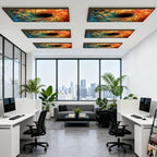 6 Pcs Fluorescent Light Covers for Ceiling Lights Colorful stained glass spiral computer generated abstract 3D rendering Magnetic Decorative Shade Filters 4x2 ft for Classroom Office Hospital Decor - Image 6