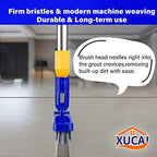 Long Handle Grout Brush for Floor to Wall Grout Line Cleaning,No Knees Floor Scrub Brush with Stiff Bristles for Tile,Shower,Bathroom,Toilet by XUCAI Household Cleaning Supplies-Dreamy Blue - Image 3