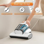 Laymi Mattress Vacuum Cleaner with UV-C Light, 450W Powerful Handheld Bed Vacuum with High Beating Roller Brush, True HEPA Filter, XL Dual Larger Dust Cup for Deep Cleaning of Dust & Pet Hair - Image 4