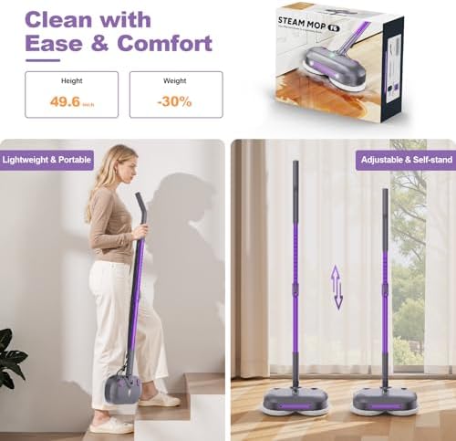 Scrubbing Steam Mop with Rotating Pads for Floor Cleaning,Steam Cleaner F6 - Image 6