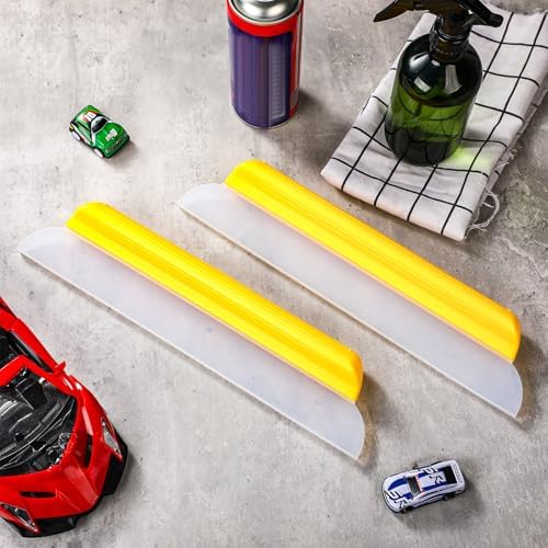 2 Pack 14 Inch Car Drying Squeegee Yellow Silicone Window Blade - Image 3