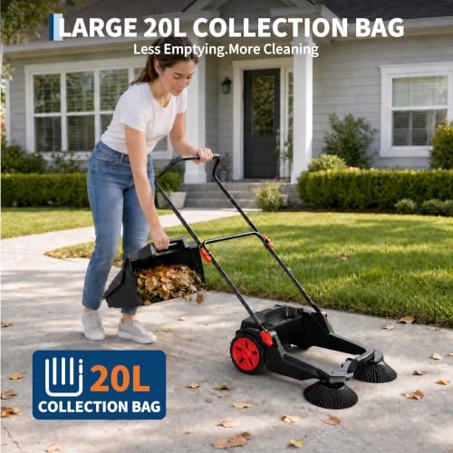 Walk Behind Floor Sweeper 25.6in Width 5Gallon Bin - Image 5
