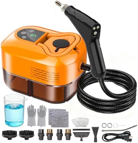 Steam Cleaner for Home, 6-Level Adjustable Portable Steamer for Cleaning with 1800ml Large Tank, 15s Heat-Up & 17 Accessories Handheld Steam Cleaner for Car Detailing,Tile, Grease, Dirt, Grout by HelixTrim