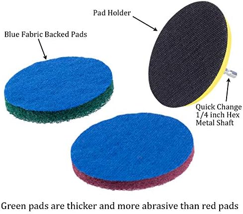 Kichwit 5 Inch Drill Powered Brush Tile Scrubber Scouring Pads - Image 3