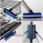 Grout Cleaner Brush with Long Handle, V-Shaped Floor Scrub Brush Swivel Grout Brush Stiff Bristle Floor Grout Scrubber for Bathroom, Tile Line, Crevice, Kitchen, Wall, Deck, Garage (Blue) - Image 2