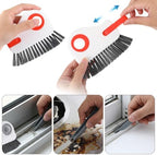 Qianyu 2 PCS Groove Cleaning Brush 2 in 1 Window Track Cleaning Tool Crevice Cleanings Brush Multifunction Hard Bristle with Hidden Scraper Grout Cleaner Grip Brushes for Slid Door Track Window Sill - Image 5