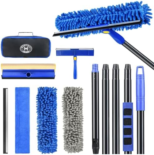 Wontolf 4-in-1 Window Squeegee, 79'' Window Cleaner Tool with Extension Pole, Window Cleaning Kit with Storage Bag, Rotatable Window Washing Kit Equipment for Home, Outdoor High Windows, Glass, Shower by Wontolf