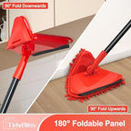 TidyBliss Upgraded Foldable Wall Cleaning Mop with 80” Long Handle (Red) - Image 3