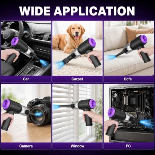 14.5KPA Computer Keyboard Vacuum Cleaner & 110000RPM Electric Air Duster 3-in-1, Replaces Canned Air, for PC Tower & Car Laptop Sewing Machine Portable Keyboard Vac USB Desk Crumbs Dust Cleaners - Image 5