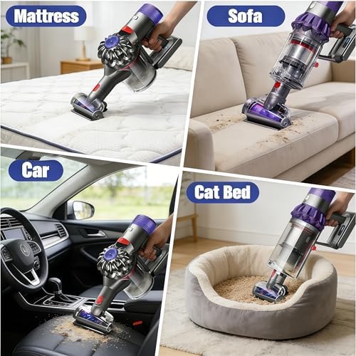 Compatible with Dyson V7 V8 V10 V11 V15, Mini Motorized Brush Head, Anti-Tangle Pet Hair Attachment for Cordless Vacuum Cleaner, Replacement Tool for Bed, Carpet, Car & Upholstery - Image 6