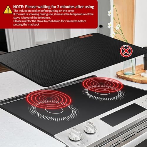 Stove Top Covers For Electric Stove Mat, Heat Resistant Mat for Glass Cooktop Double-Sided Fireproof Waterproof Oilproof 28.5 x 20 Inches Black - Image 6