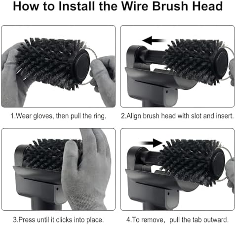 Replacement Brush Heads for Electric Grill Brush, 3-in-1 BBQ Brush Replacement Kit, Includes Stainless Steel Wire Brush Head, Polishing Pad ＆ Scouring Pad, Compatible with Model LZ-8054A 7 Pack - Image 5
