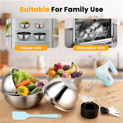 Lord Eagle 5-Speed Hand Mixer Electric With 4 Mixing Bowls Set - Image 3