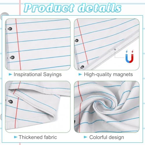 6Pcs Classroom Fluorescent Magnetic Light Covers,2x4 FT Notebook Paper - Image 3