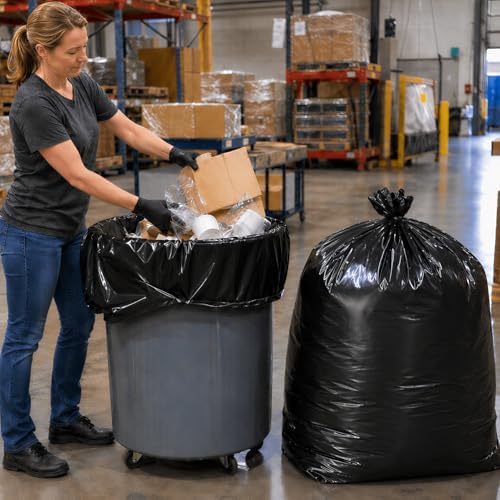 Delxo 55-60 Gallon Trash Bags, 50 Count, 38” x 56” Heavy Duty Garbage Bags - Image 7