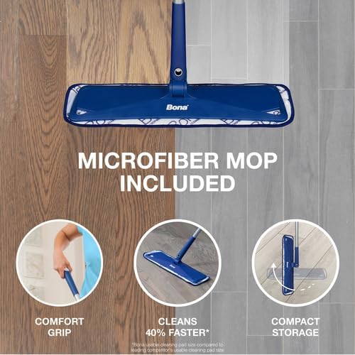 Bona Multi-Surface Floor Care Kit - Includes Microfiber Mop, Microfiber Cleaning Pad, Hardwood Floor Cleaning Solution, and Multi-Surface Floor Cleaning Solution - Kit for Hard Floors - Image 2
