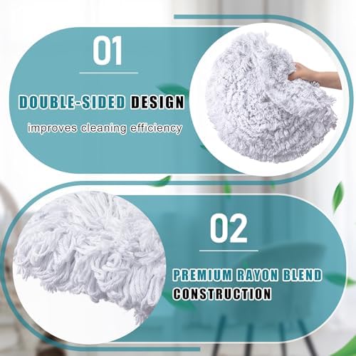 Tioncy 5 Pcs 17 Inch Carpet Bonnet Pads Commercial Floor Scrubber Pads Abrasion Rayon Blend Buffer Bonnets for Rotary Machine, Carpet and Hard Floor Cleaning Replacement Pad - Image 3