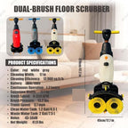 Commercial Floor Scrubber Machine, 17" Walk-behind Dual Brushes & Pads w/Drivers, Buffer Polisher, 13000 sqft/h, for Ceramic Tiles, PVC, Marble, Terrazzo, Wood Flooring (A) - Image 2