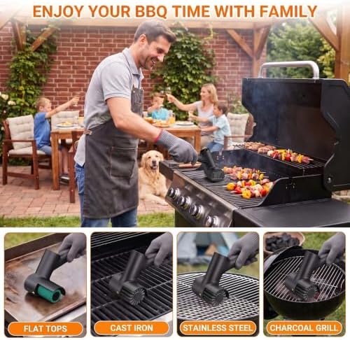 Cordless Electric Grill Brush, 3-Speed Electric Grill Cleaner with Digital Display, Replaceable Brush Head, IPX5 Waterproof, Independent Night Light Suitable for Evening Gatherings. - Image 6