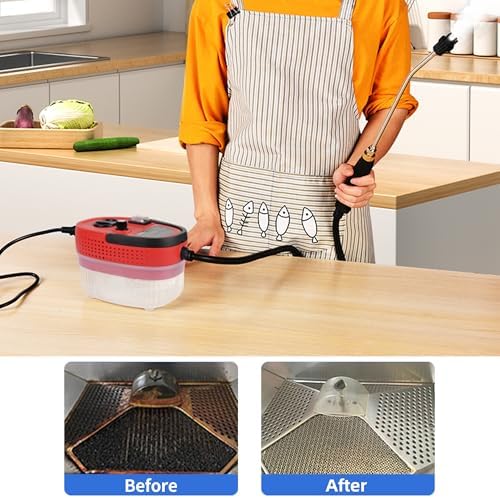 Handheld Steam Cleaner Portable High-pressure Steam Cleaner with 3 Brushes and 1 Glass Scraper Quickly Generates High-temperature Steam to Deeply Clean Kitchens and Car Seats - Image 4