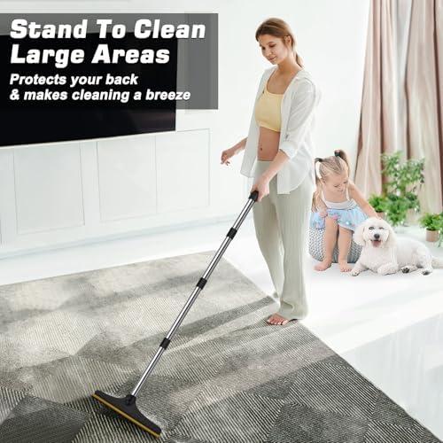 B-Land Carpet Rake for Pet Hair Removal, Reusable Carpet Scraper Broom - Image 4