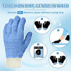 MIG4U Microfiber Dusting Gloves Washable Reusable Cleaning Mittens Gloves Kitchen House Cleaning Car Blinds Blue 4 Pairs S/M - Image 3