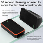 hygger Magnetic Aquarium Fish Tank Glass Cleaner,Detachable Dual-Blades Brush Tool with Floating Scrubber, Double Side Magnetic Scraper for 0.4-0.8 Inch Thick Glass Aquariums Tank (L) - Image 5