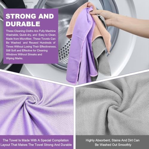 Longmann Norwεx Window Cleaning Cloth, Glass Cleaning Cloth, Streaks Schatches Free. Violet,1 Pack - Image 3
