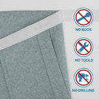 RYB HOME Door Window Curtains Privacy Sunlight Shades for Classroom Windows and Doors Cover Lockdown Shades, Room Darkening Design Blocks Views, W 26 x L 20, 1 Panel, Stone Blue - Image 3