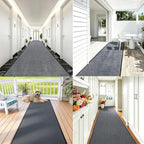 Commercial Entrance Mat 4' x 16.4' Runner Rugs, Non‑Slip Rubber Backing Indoor Outdoor Carpet Runner, Heavy Duty Floor Mat for Entryway Hallway Kitchen Garage Patio Balcony Office, Grey - Image 7