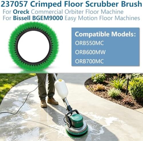237057 Commercial Crimped Polypropylene Scrub Orbiter Brush fits for Oreck - Image 4