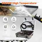 3500w Handheld High-Temperature Pressurized Steam Cleaner, 5 High Speeds Portable Tankless Pressurized Cleaning Machine, Steam Cleaner for Car Detailing, Grout Tile, Commercial Home Kitchen Bathroom - Image 2