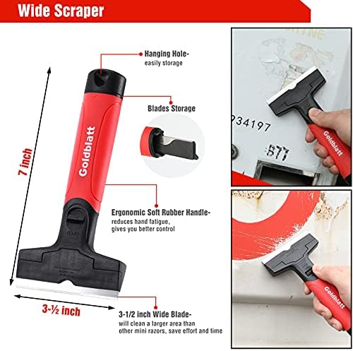 Goldblatt 2 Piece Razor Scraper Tool with 20-piece Blades, Razor Holder - Image 3