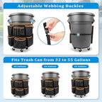 HODRANT Trash Can Caddy Bag with 13 Pockets Fit 32-55 Gallon Garbage Bin - Image 2