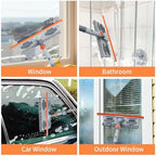 6.4FT Extendable 2-in-1 Window Washing Kit with Long Handle, 180° Rotatable Head & No-Drill Storage Holder, Streak-Free Window Squeegee for High Windows, Glass, Shower, and Car Windshield Cleaning - Image 6
