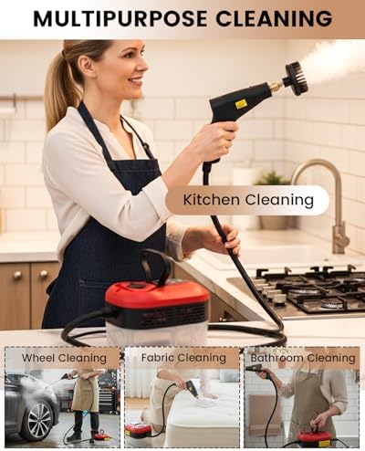 Saker Handheld Steam Cleaner for Home,6-Level Adjustable Steamer for Cleaning,Portable Steam Cleaner,Steamer for Cleaning with 1200ML Water Tank,Suitable for Kitchen,Bathroom - Image 5