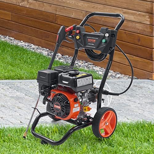 VEVOR Gas Pressure Washer, 3600 PSI 2.6 GPM, Gas Powered Pressure Washer with Copper Pump, Spray Gun and Extension Wand, 5 Quick Connect Nozzles, for Cleaning Cars, Homes, Driveways, Patios - Image 2