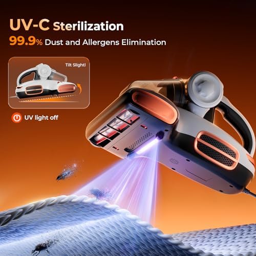 JIGOO T600 Mattress Bed Vacuum Cleaner with UV-C Light, 15Kpa Suction, 700W - Image 3