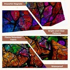 6 Pcs Fluorescent Light Covers for Ceiling Lights Multi color Colorful glowing stained glass Abstract stained glass Magnetic Decorative Shade Filters 4x2 ft for Classroom Office Hospital Decor - Image 4