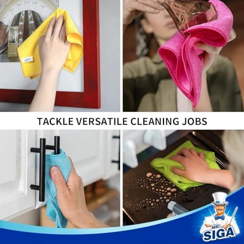 MR.SIGA Microfiber Cleaning Cloths, Streak Free Microfiber Towels, 24 Pack - Image 6