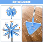 CALBEAU Baseboard Cleaner Tool with Handle, Wall Cleaner Mop, Blue - Image 3