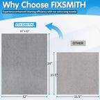 FIXSMITH Grey Microfiber Cleaning Cloth, Pack of 50, 16"X12" Cleaning Rags for Housekeeping and Kitchen, Reusable Shop Towels, Microfiber Towels for Cars, Lint Free, Scratch-Free, Highly Absorbent - Image 2