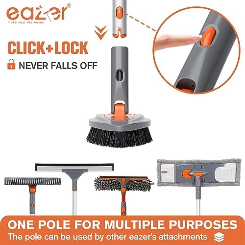 Eazer 4-in-1 Long-Handled Tub Scrubber-Versatile Bathroom Cleaning Brush with Shower Scrubber-Ideal Shower Cleaner Brush for Efficient Cleaning-Long Handle Scrub Brush for Shower, Tub, and Bathroom - Image 6