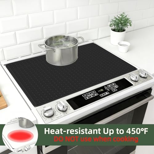 LONGKING Extra Thick Stove top Cover for Electric Stove - Silicone Stove Mat for Glass Top Stove, Range Covers for Electric Stove, Grey, 28"x20" - Image 6