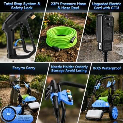 4800PSI Pressure Washer Electric Power Washer, 1800W High Pressure Washer - Image 4