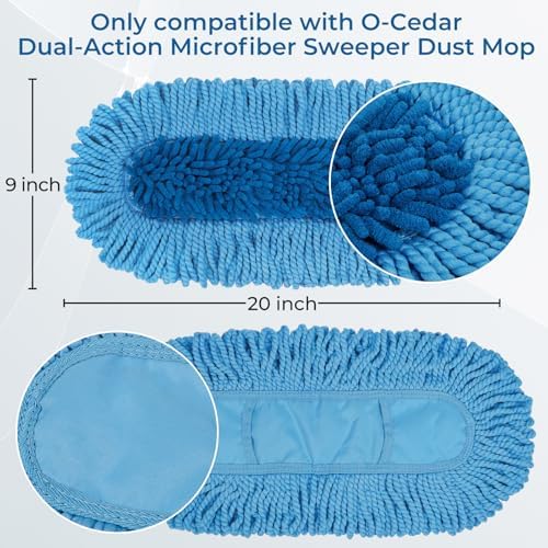 2 Pack Dust Mop Replacement Head for Floor Duster Compatible with O-Cedar Hardwood Floor 'N Baseboard Dust Mop - Image 4