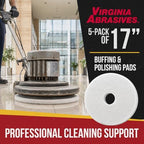 White Floor Maintenance Pads, High-Gloss Buffing & Polishing, 17" - 5 Pack - Image 4