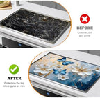 Multi-Design Stove Top Cover for Glass/Electric Stoves - 3-in-1 Heat-Resistant Protector Mat, Non-Slip Drying Rack 28"x20" (Butterflies, 28" L x 20" W) - Image 5