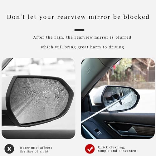 YZXODN 3 PCS Side Mirror Squeegee,Car Mirror Squeegee,Retractable Car Rearview Mirror Wiper,Portable Car Cleaning Tool for Rainy Foggy Weather,Universal Car Accessories(Black/Pink/Green) - Image 5